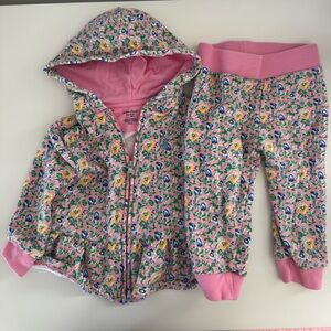 Ralph Lauren Pink Floral Hooded Pajama Set for Kids